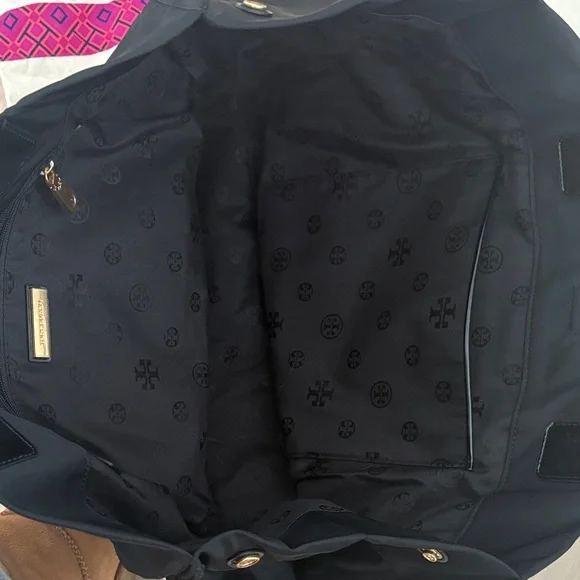 Tory Burch Black Nylon Patent Leather Tote - Picture 7 of 14